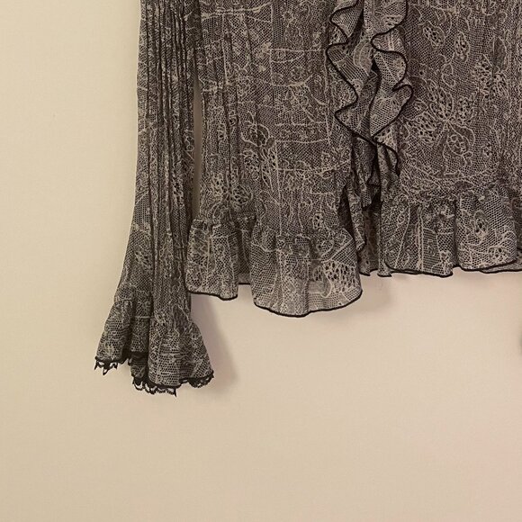 Y2K sheer ruffle blouse - Picture 4 of 5